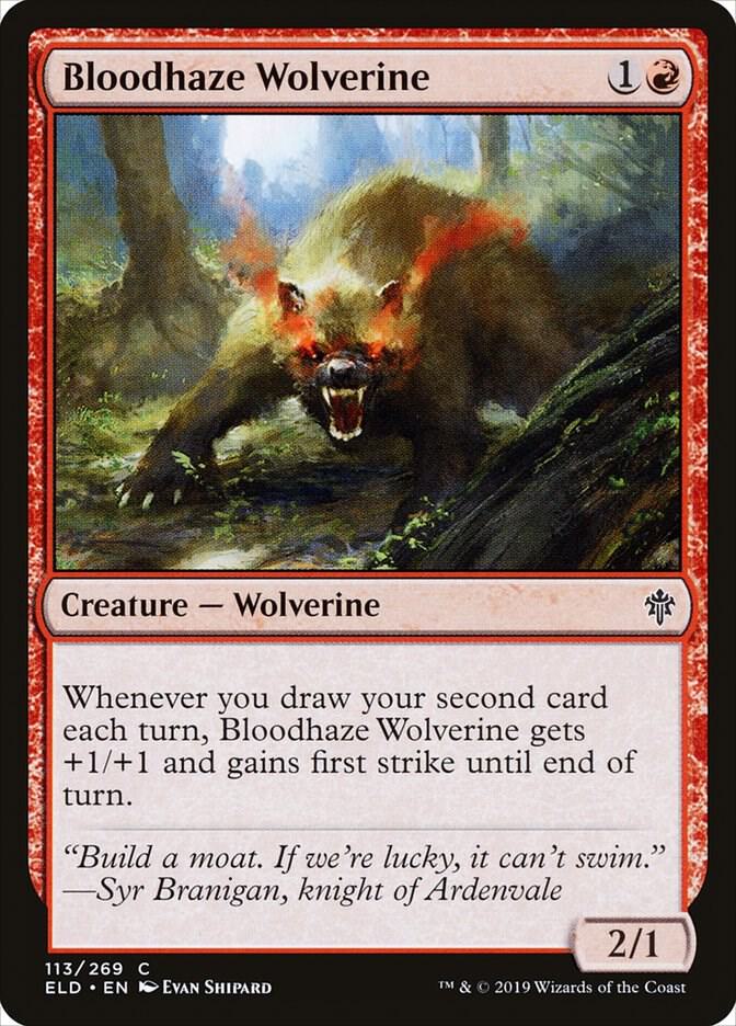 Bloodhaze Wolverine [Throne of Eldraine] 113