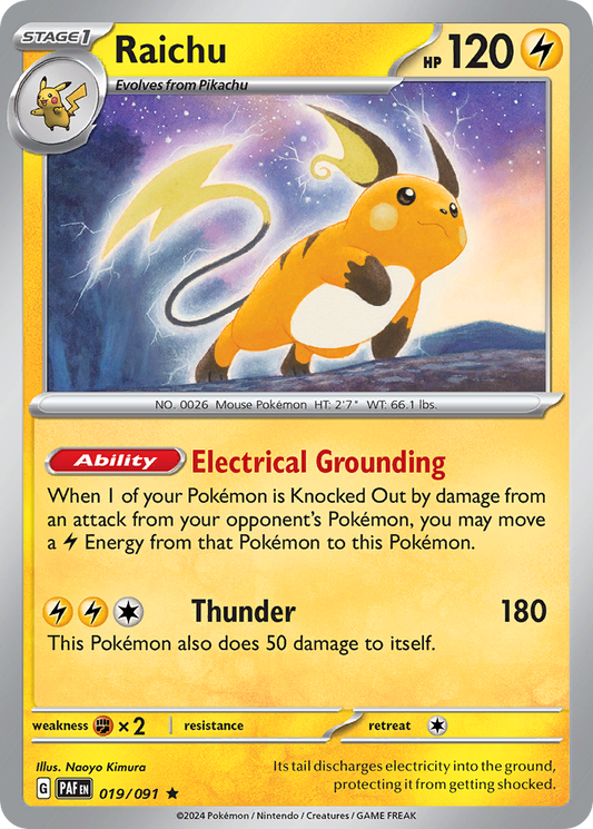 Raichu - 19/91 Paldean Fates