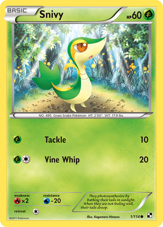 Snivy - 1/114 Black & White