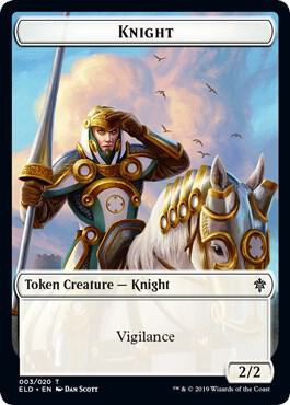 Knight // Food (015) Double-Sided Token [Throne of Eldraine] 3 // 15
