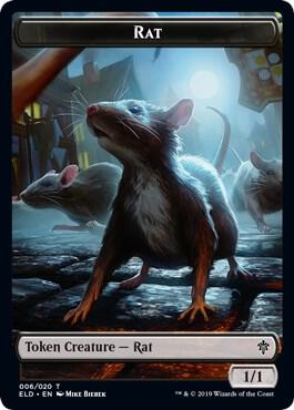 Rat // Food (016) Double-Sided Token [Throne of Eldraine] 6 // 16