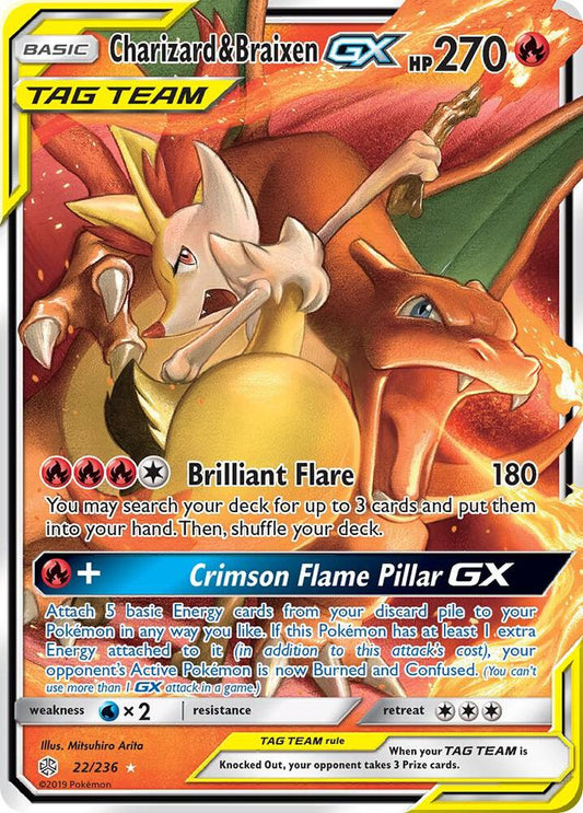 Charizard & Braixen GX [SM - Cosmic Eclipse] 22/236