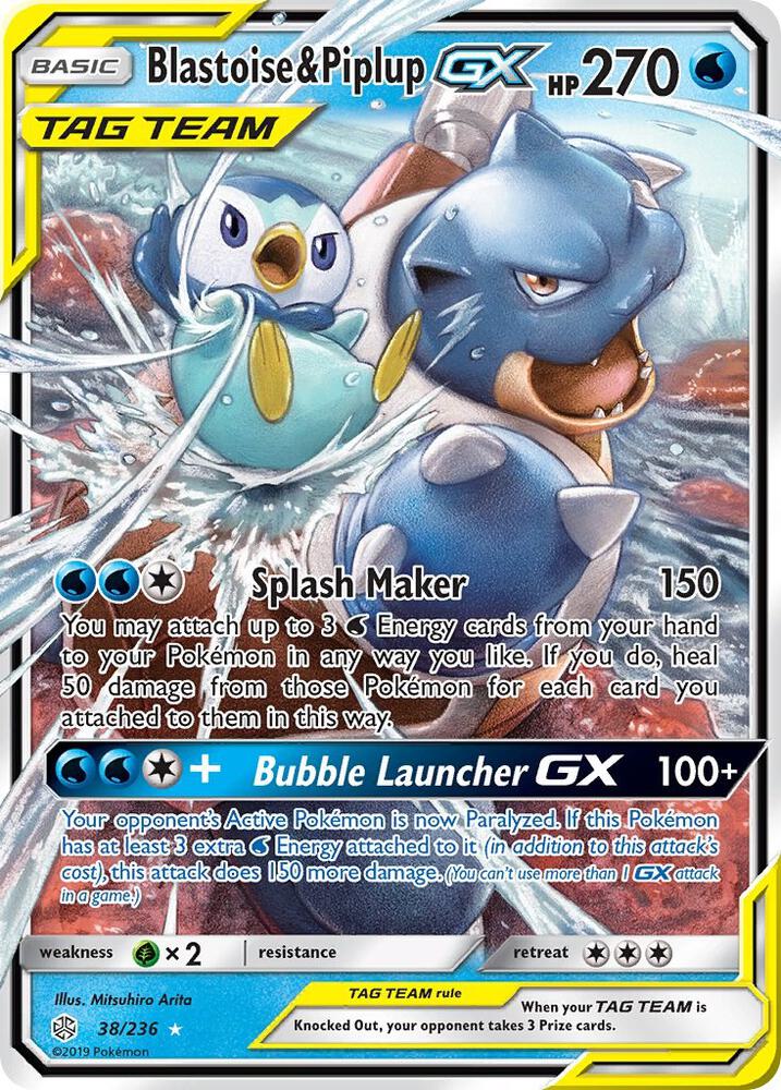 Blastoise & Piplup GX [SM - Cosmic Eclipse] 38/236