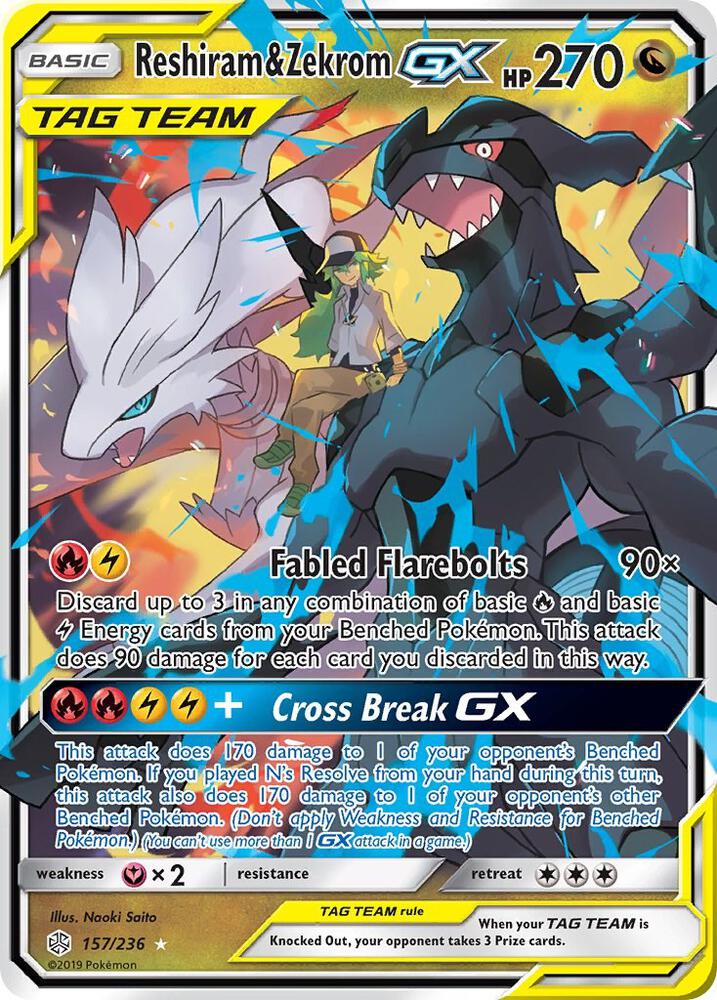 Reshiram & Zekrom GX [SM - Cosmic Eclipse] 157/236