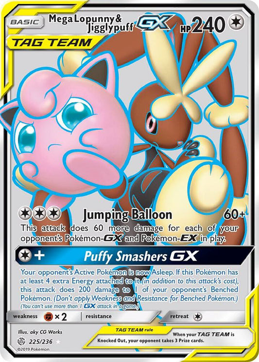 Mega Lopunny & Jigglypuff GX (Full Art) [SM - Cosmic Eclipse] 225/236