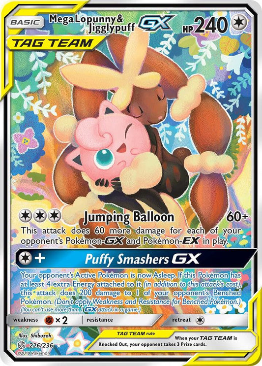 Mega Lopunny & Jigglypuff GX (Alternate Full Art) [SM - Cosmic Eclipse] 226/236