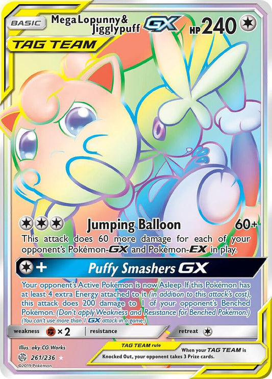 Mega Lopunny & Jigglypuff GX (Secret) [SM - Cosmic Eclipse] 261/236