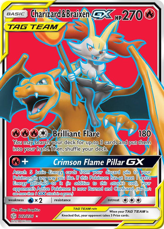 Charizard & Braixen GX (Full Art) [SM - Cosmic Eclipse] 212/236