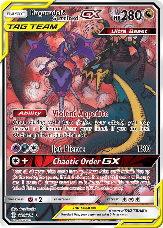 Naganadel & Guzzlord GX (Alternate Full Art) [SM - Cosmic Eclipse] 224/236