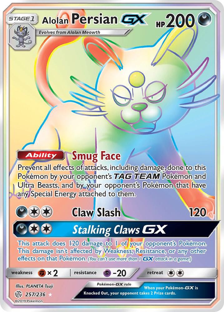 Alolan Persian GX (Secret) [SM - Cosmic Eclipse] 257/236