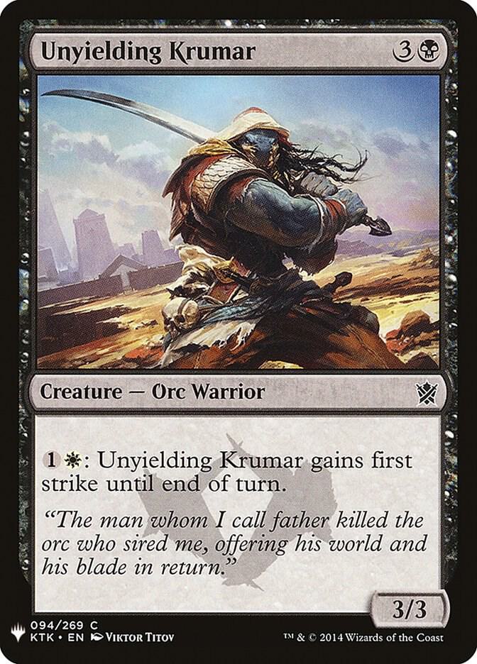 Unyielding Krumar [The List Reprints] 94