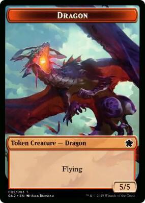Dragon // Dinosaur Double-Sided Token [Magic Game Night 2019] 2 // 3