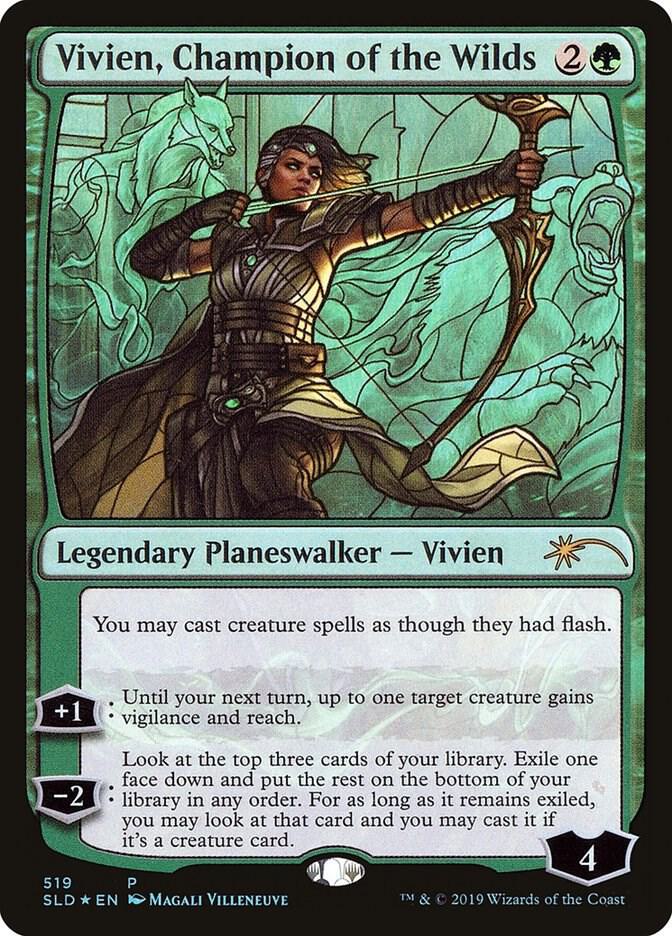 Vivien, Champion of the Wilds (Stained Glass) [Secret Lair Drop Series] 519