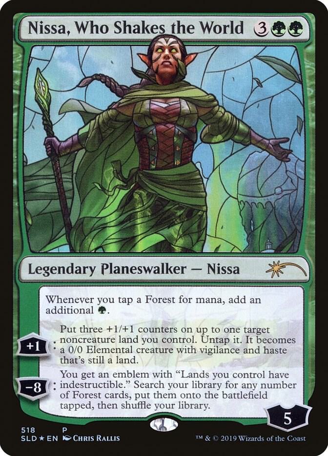 Nissa, Who Shakes the World (Stained Glass) [Secret Lair Drop Series] 518