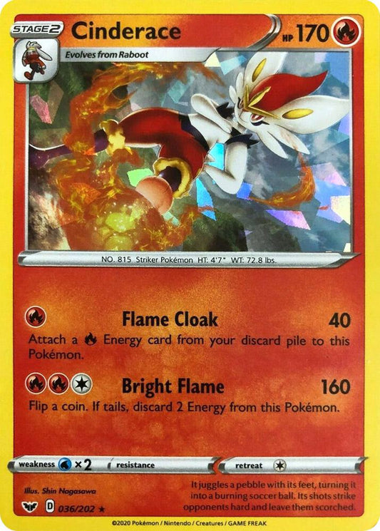 Cinderace - 036/202 (Cracked Ice Holo) [Deck Exclusives] 036/202