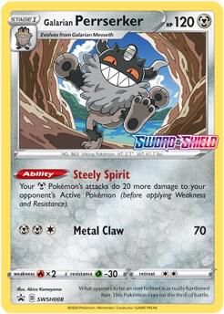 Galarian Perrserker - SWSH008 (Prerelease) [SWSH: Sword & Shield Promo Cards] SWSH008