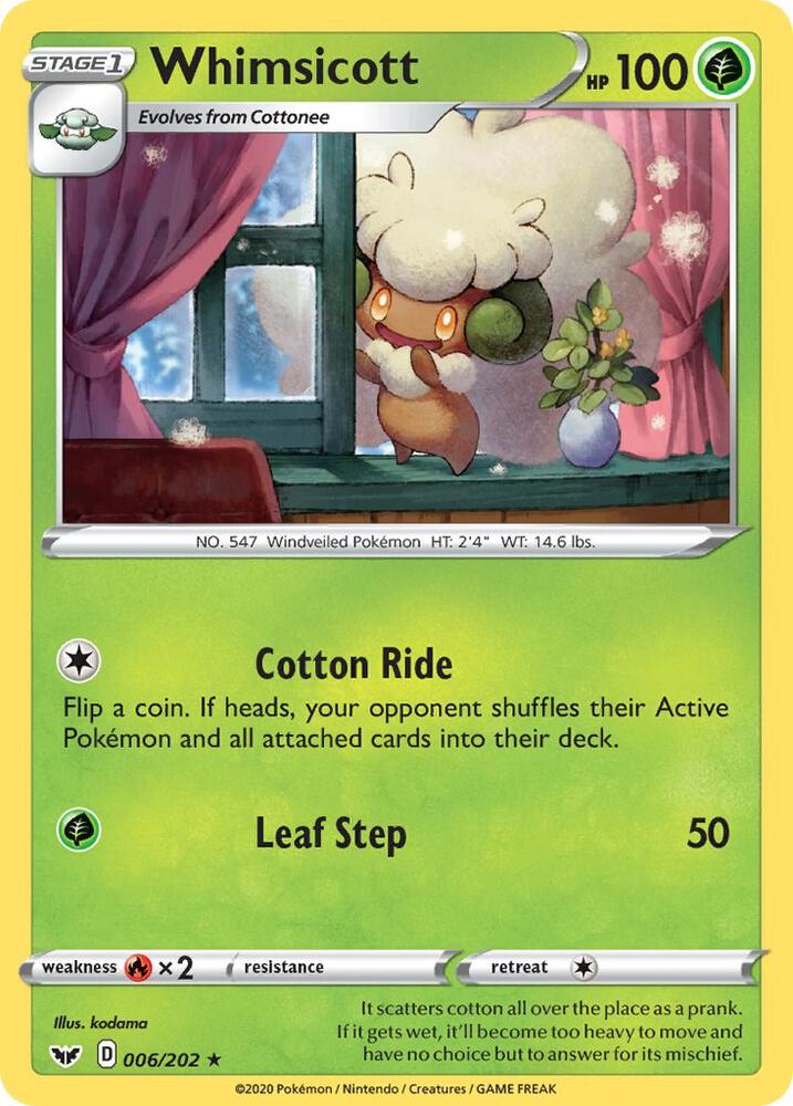 Whimsicott [SWSH01: Sword & Shield Base Set] 006/202