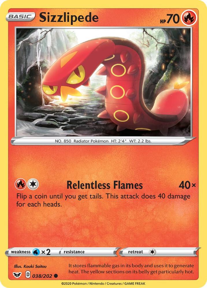 Sizzlipede (038) [SWSH01: Sword & Shield Base Set] 038/202