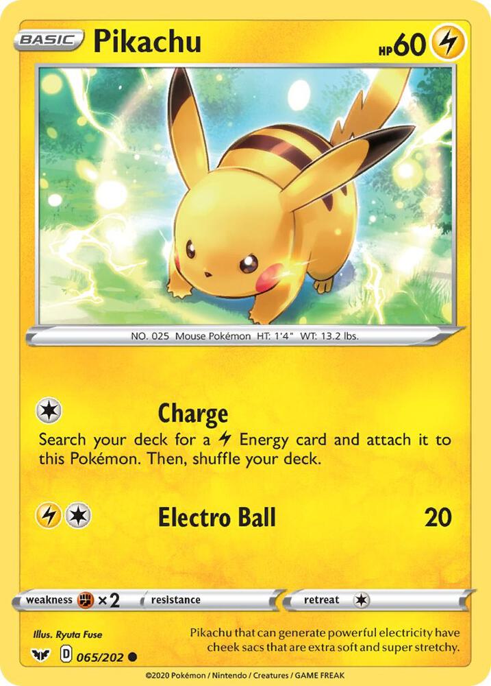 Pikachu [SWSH01: Sword & Shield Base Set] 065/202