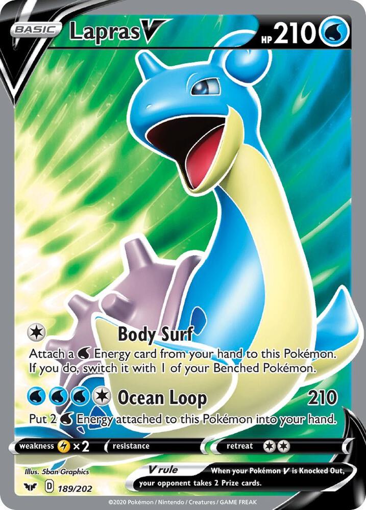 Lapras V (Full Art) [SWSH01: Sword & Shield Base Set] 189/202