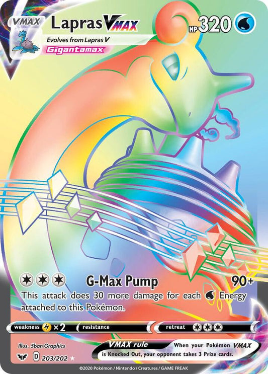 Lapras VMAX (Secret) [SWSH01: Sword & Shield Base Set] 203/202