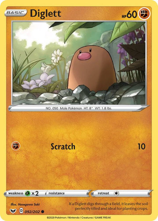 Diglett [SWSH01: Sword & Shield Base Set] 092/202