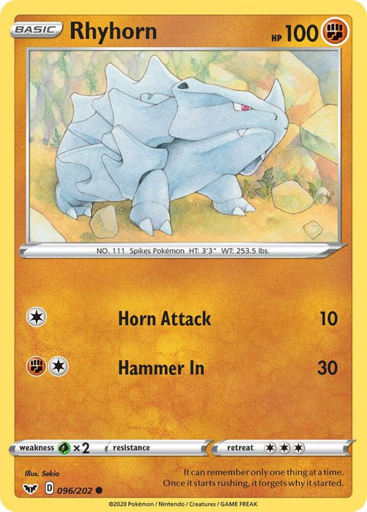 Rhyhorn (096) [SWSH01: Sword & Shield Base Set] 096/202