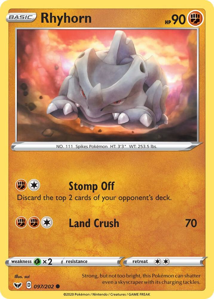 Rhyhorn (097) [SWSH01: Sword & Shield Base Set] 097/202