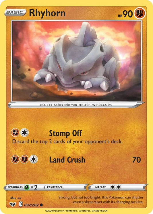 Rhyhorn (097) [SWSH01: Sword & Shield Base Set] 097/202