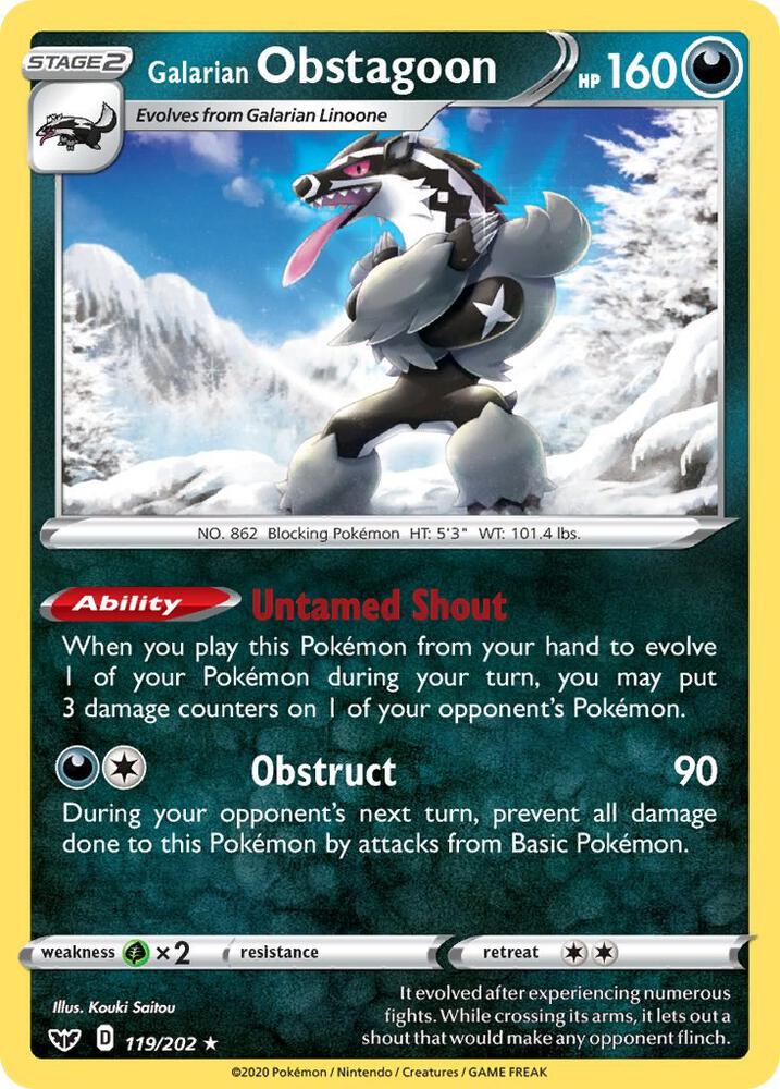 Galarian Obstagoon [SWSH01: Sword & Shield Base Set] 119/202