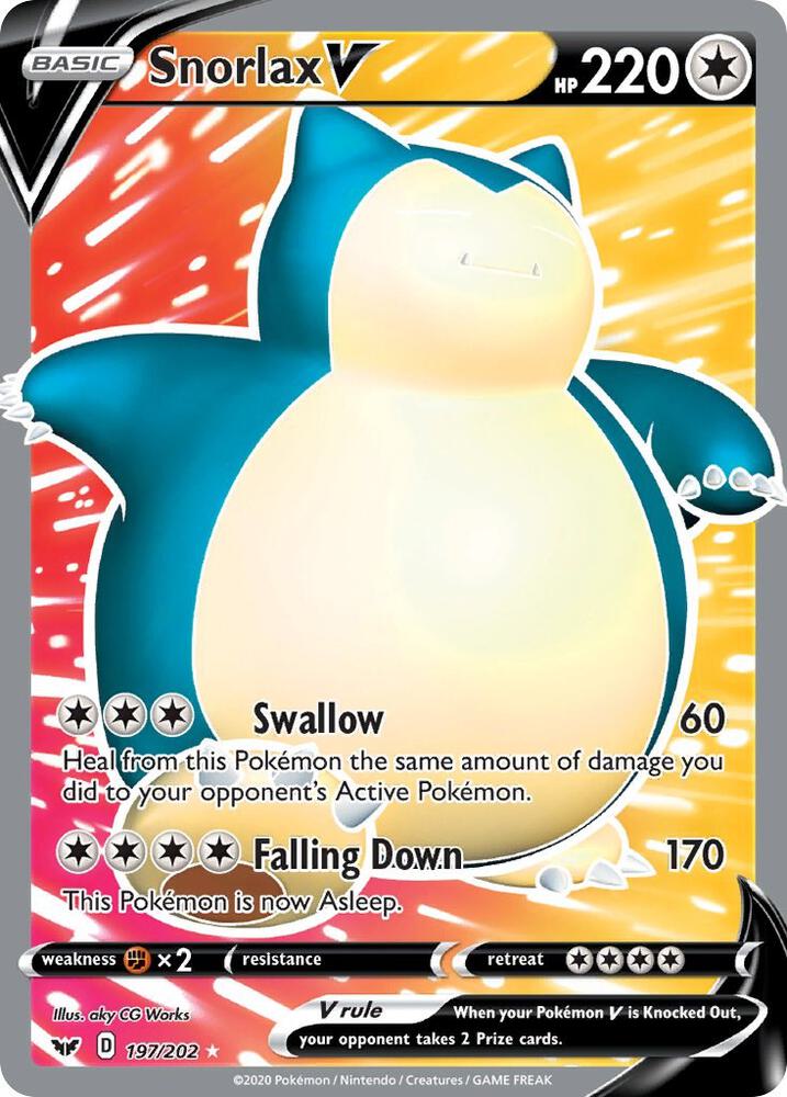 Snorlax V (Full Art) [SWSH01: Sword & Shield Base Set] 197/202