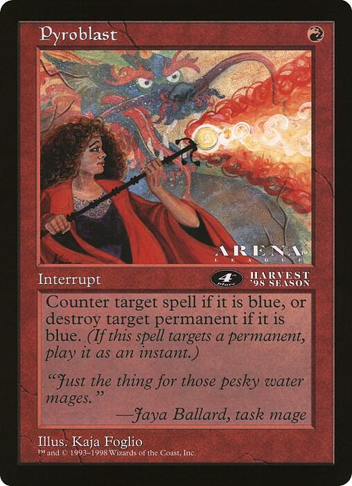 Pyroblast (4th Place) (Arena League) [Oversize Cards]