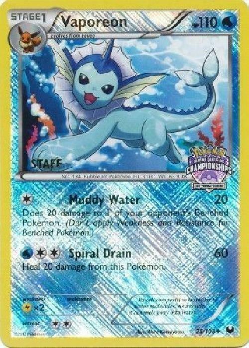 Vaporeon - 25/108 (State Championships) [Staff] [League & Championship Cards] 025/108