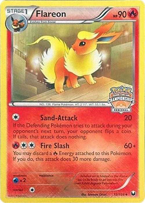 Flareon - 12/108 (Regional Championships) [League & Championship Cards] 012/108