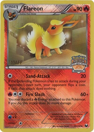 Flareon - 12/108 (Regional Championships) [Staff] [League & Championship Cards] 012/108