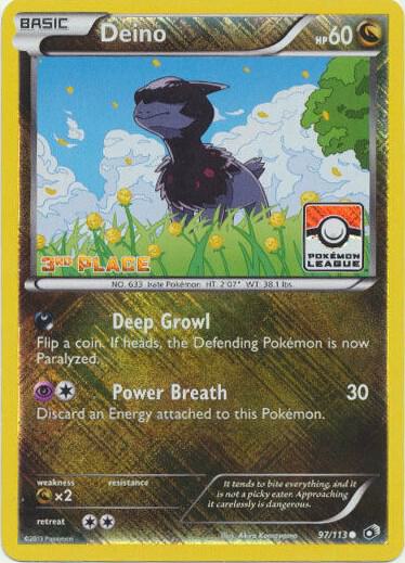 Deino - 97/113 (Pokemon League) [3rd Place] [League & Championship Cards] 097/113