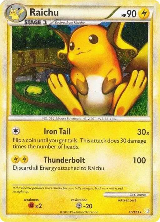 Raichu - 10/123 (Cracked Ice Holo) [Deck Exclusives] 010/123