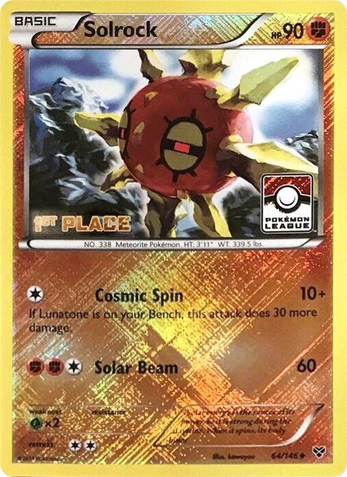 Solrock - 64/146 (Pokemon League) [1st Place] [League & Championship Cards] 064/146
