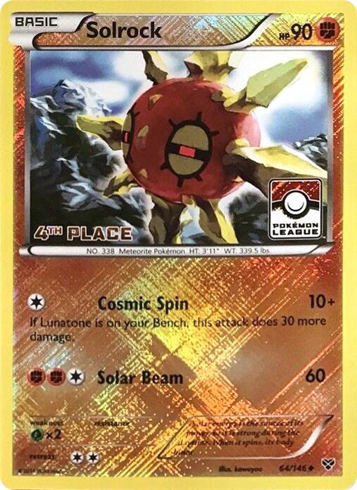 Solrock - 64/146 (Pokemon League) [4th Place] [League & Championship Cards] 064/146