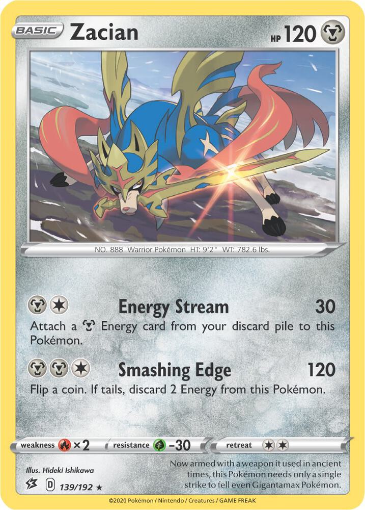 Zacian - 139/192 (Cracked Ice Holo) [Deck Exclusives] 139/192
