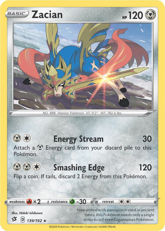 Zacian - 139/192 (Cracked Ice Holo) [Deck Exclusives] 139/192