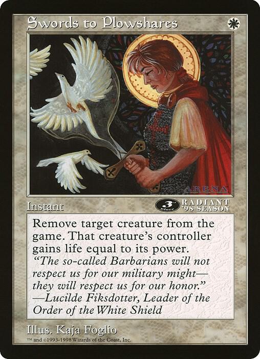 Swords to Plowshares (3rd Place) (Arena League) [Oversize Cards]