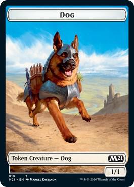 Dog // Saproling Double-Sided Token [Core Set 2021] 19 // 12