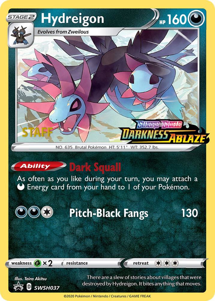 Hydreigon - SWSH037 (Prerelease) [Staff] [SWSH: Sword & Shield Promo Cards] SWSH037