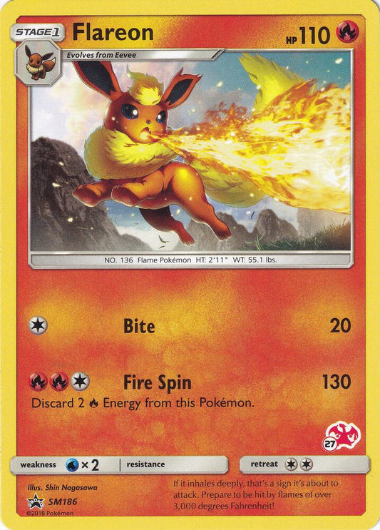 Flareon - SM186 (#27 Charizard Stamped) [Battle Academy] SM186