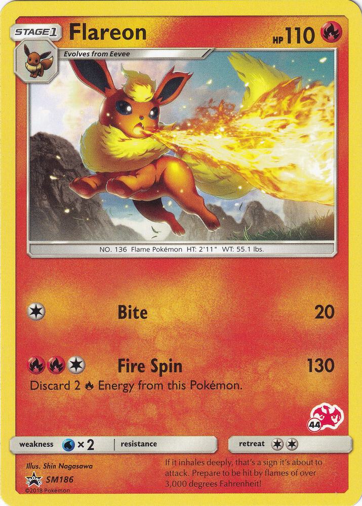 Flareon - SM186 (#44 Charizard Stamped) [Battle Academy] SM186
