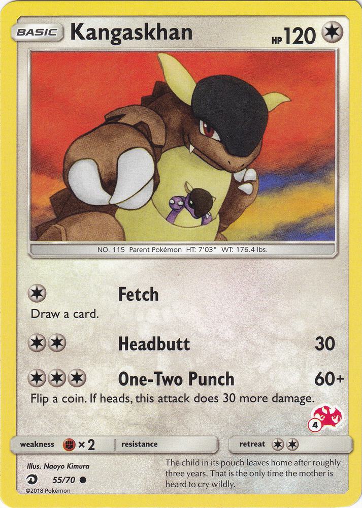 Kangaskhan - 55/70 (#4 Charizard Stamped) [Battle Academy] 055/070