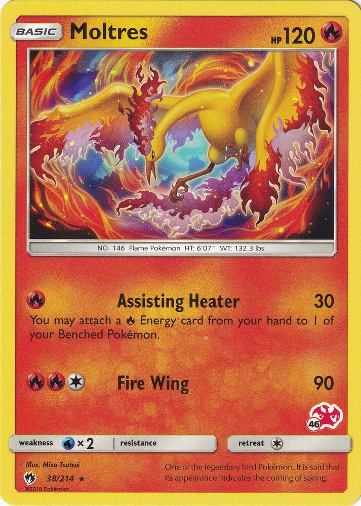 Moltres - 38/214 (#46 Charizard Stamped) [Battle Academy] 038/214