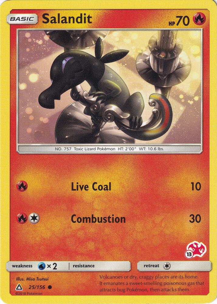 Salandit - 25/156 (#13 Charizard Stamped) [Battle Academy] 025/156