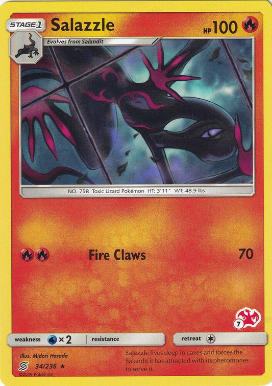 Salazzle - 34/236 (#7 Charizard Stamped) [Battle Academy] 034/236